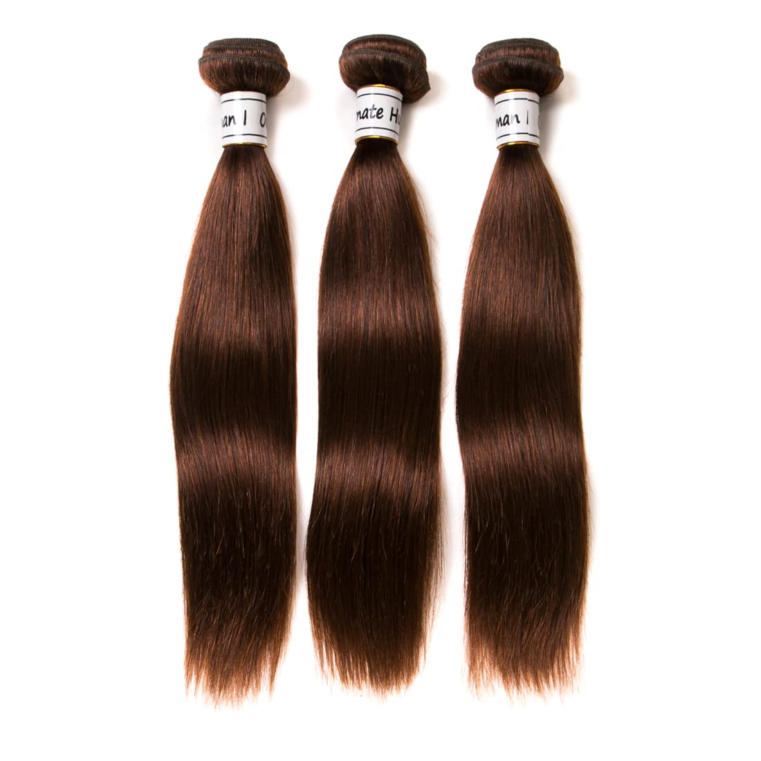 Brazilian Virgin Human Hair Extensions - 3 Bundles Straight Light Brown #4 (10 10 10 Inch) | 100% Unprocessed Human Hair for Styling & Volume | Perfect for Daily Wear, Parties & Special Occasions