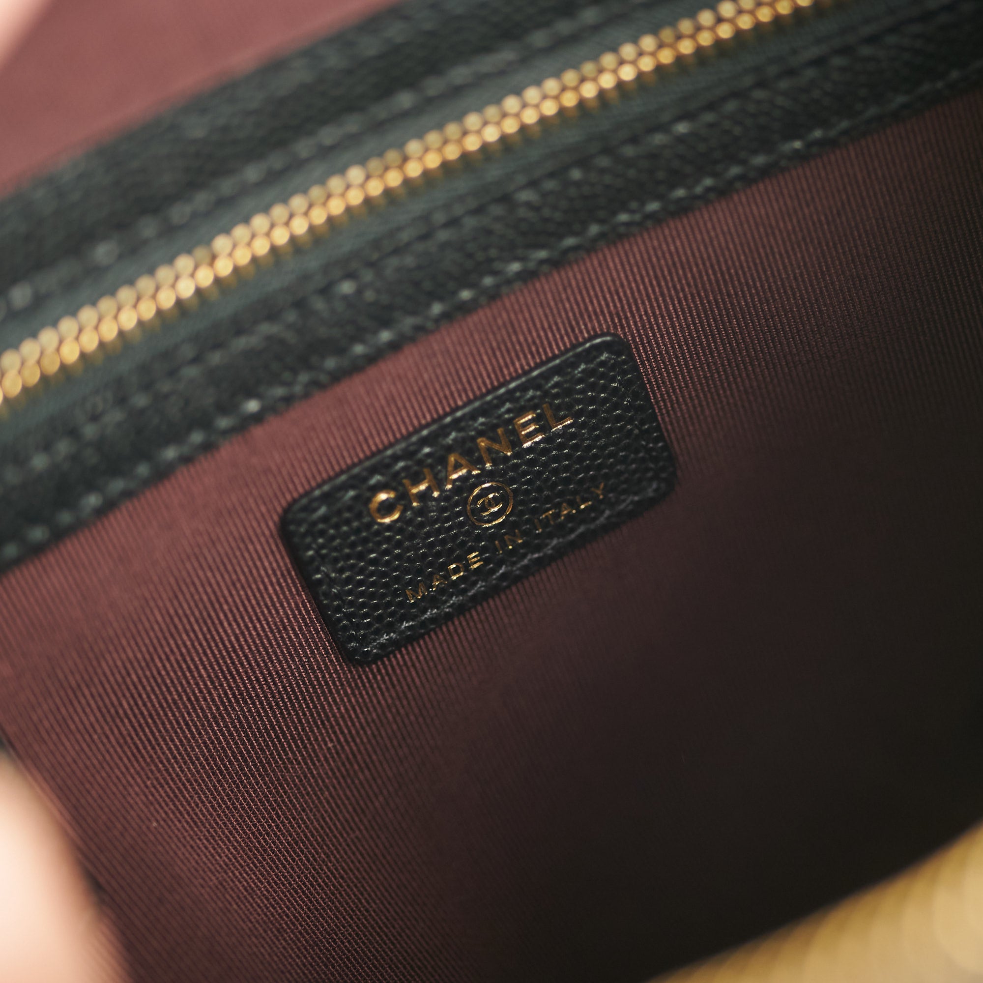 Chanel Medium O Case Pouch Clutch Bag in Black Caviar Leather - Perfect for Evening Events, Parties & Special Occasions