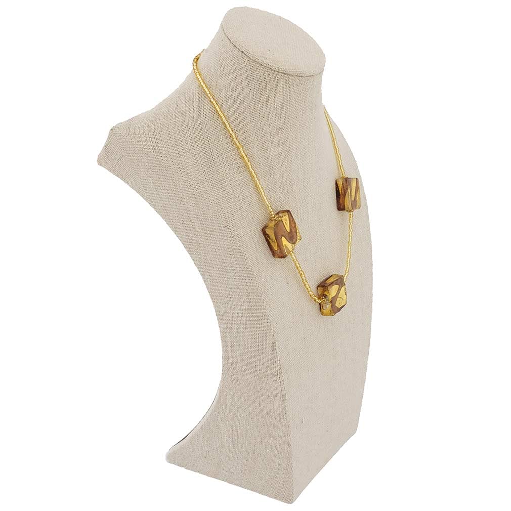 Venetian Murano Glass Royal Purple Square Pendant Necklace - Handcrafted Italian Jewelry for Women, Perfect for Weddings & Special Occasions