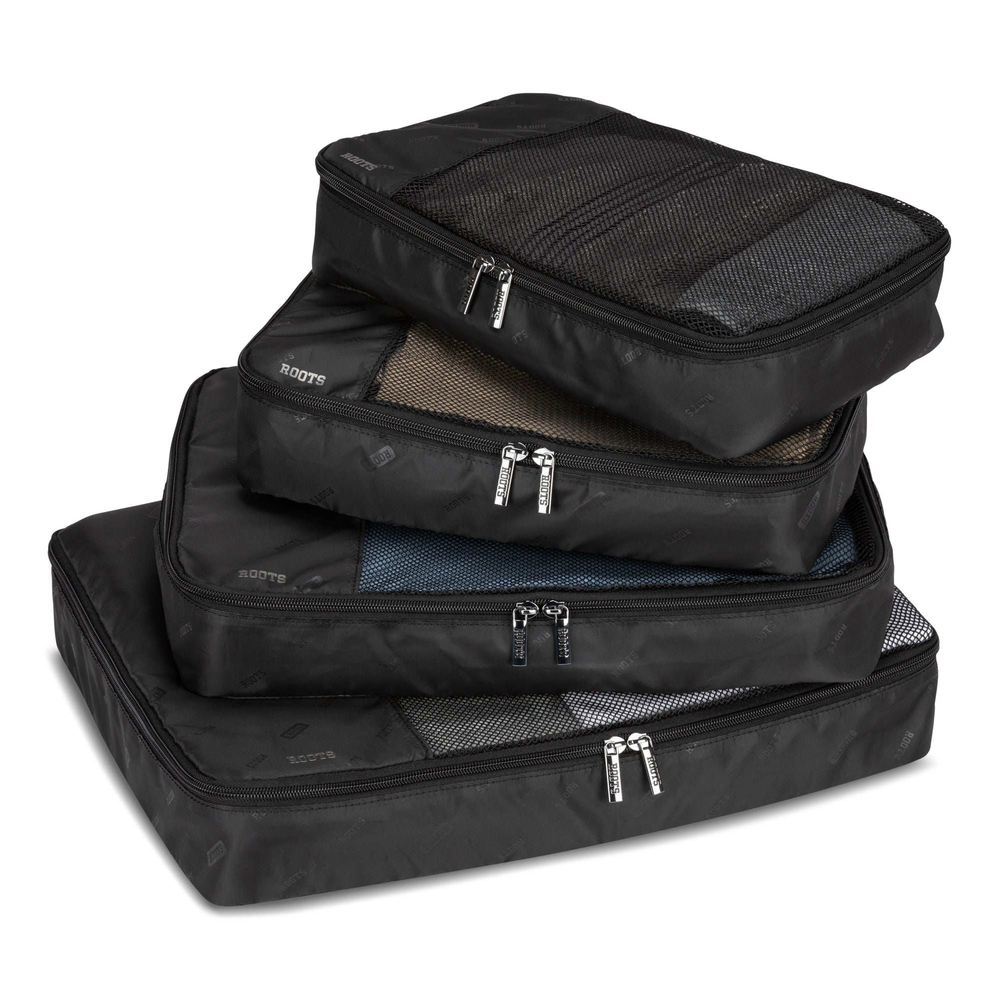 Roots Travel Set of 3 Packing Cubes - Lightweight Luggage Organizers for Suitcases | Perfect for Business Trips, Vacations & Weekend Getaways