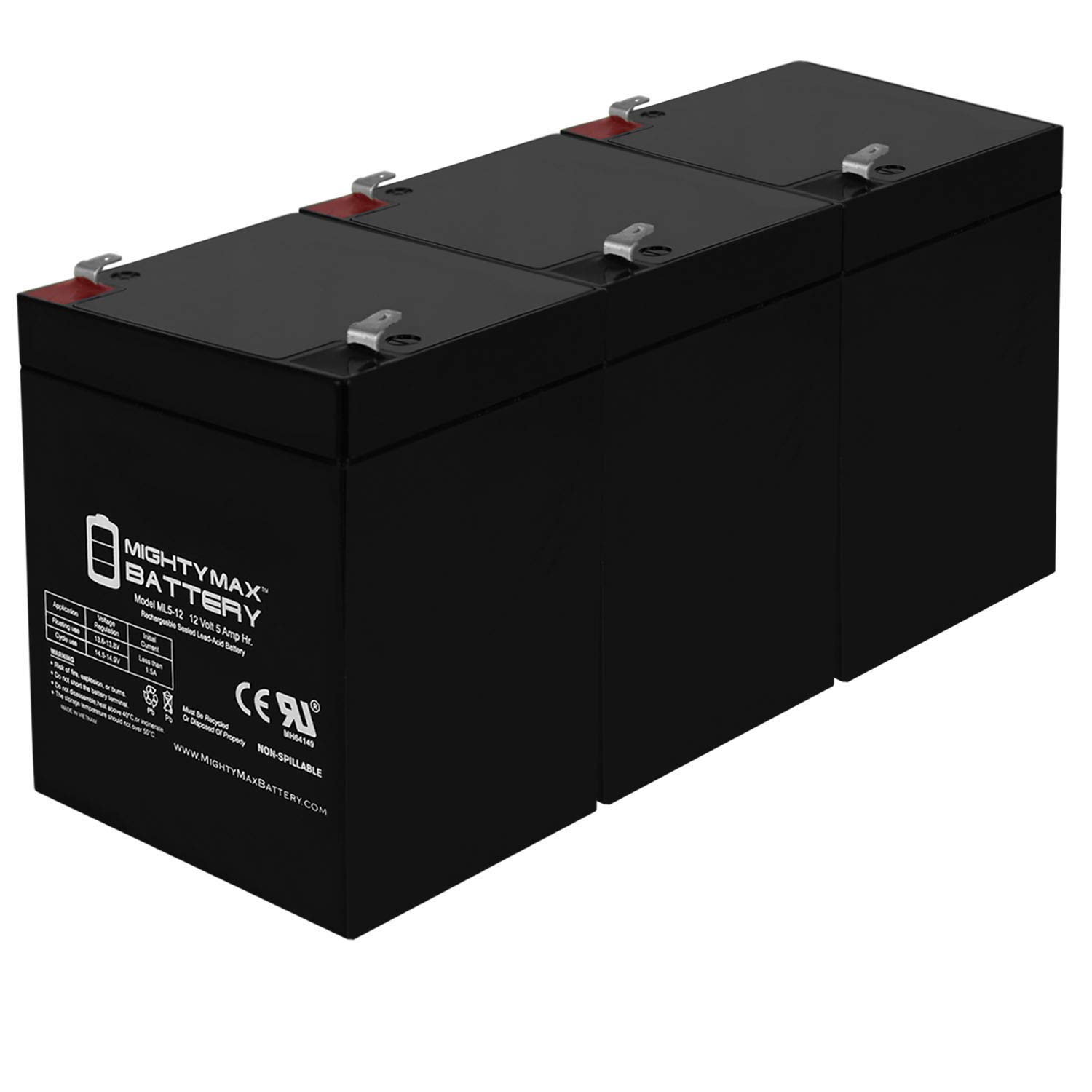 Mighty Max 12V 5AH SLA Replacement Battery for Belkin Pro F5C510-3 Pack - Backup Power for UPS, Emergency Lights & Security Systems