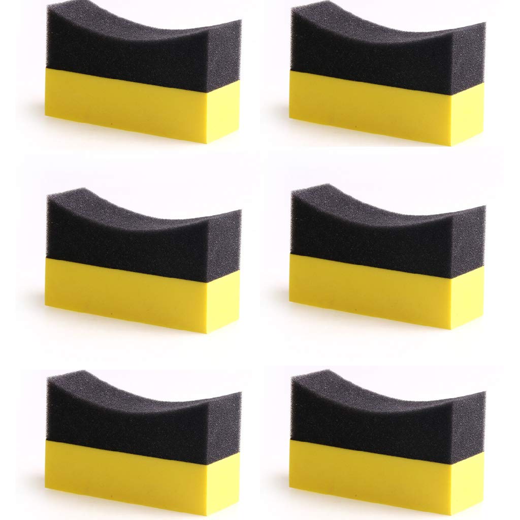 6Pcs Tire Dressing Applicator Pads - Premium Gloss & Shine Sponge for Car Tire Polish & Wax Application - Perfect for Auto Detailing, DIY Car Care & Vehicle Maintenance