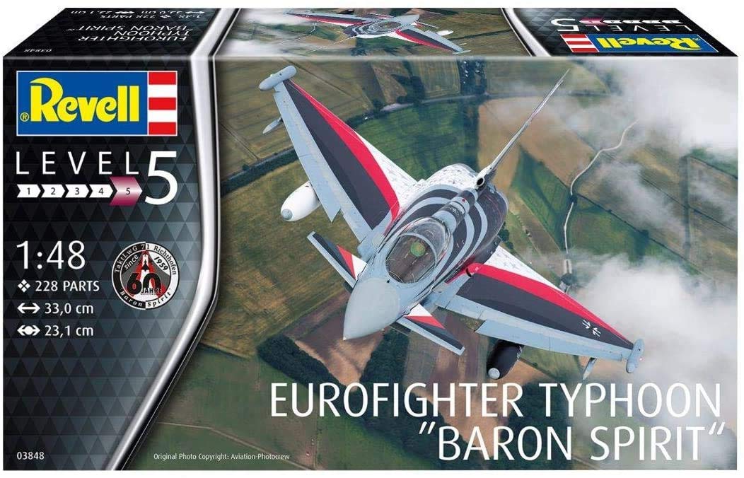 Revell 03848 Eurofighter Typhoon Baron Spirit 1:48 Scale Plastic Model Kit - Military Aircraft Building Set for Collectors & Hobbyists (Perfect for Display, Gifts & Aviation Enthusiasts)