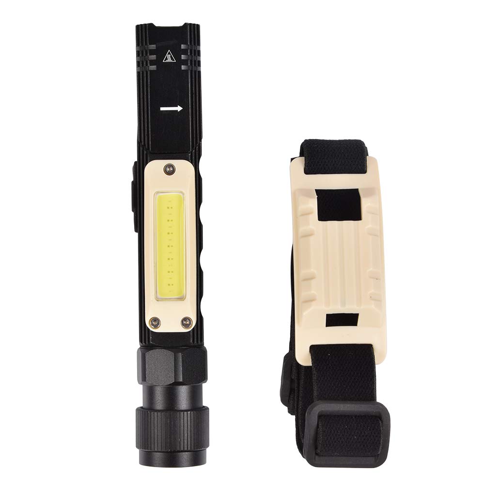 SOONHUA Waterproof USB Rechargeable LED Flashlight - 1000 Lumen Bright Work Light with Strong Magnet for Auto Repair, Home Use, Camping & Emergency (Multi-Function Portable Torch)
