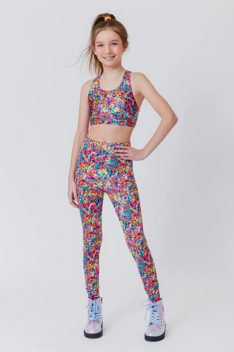 Rainbow Sprinkles Sports Bra - High Support Workout Top for Women | Gym, Yoga, Running & Activewear