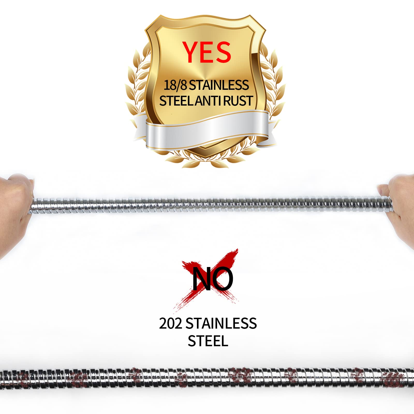 70 Inch Stainless Steel Shower Hose Replacement - Flexible & Durable RV Shower Hose with Brass Fittings - Perfect for RV, Camping, Bathroom & Portable Showers