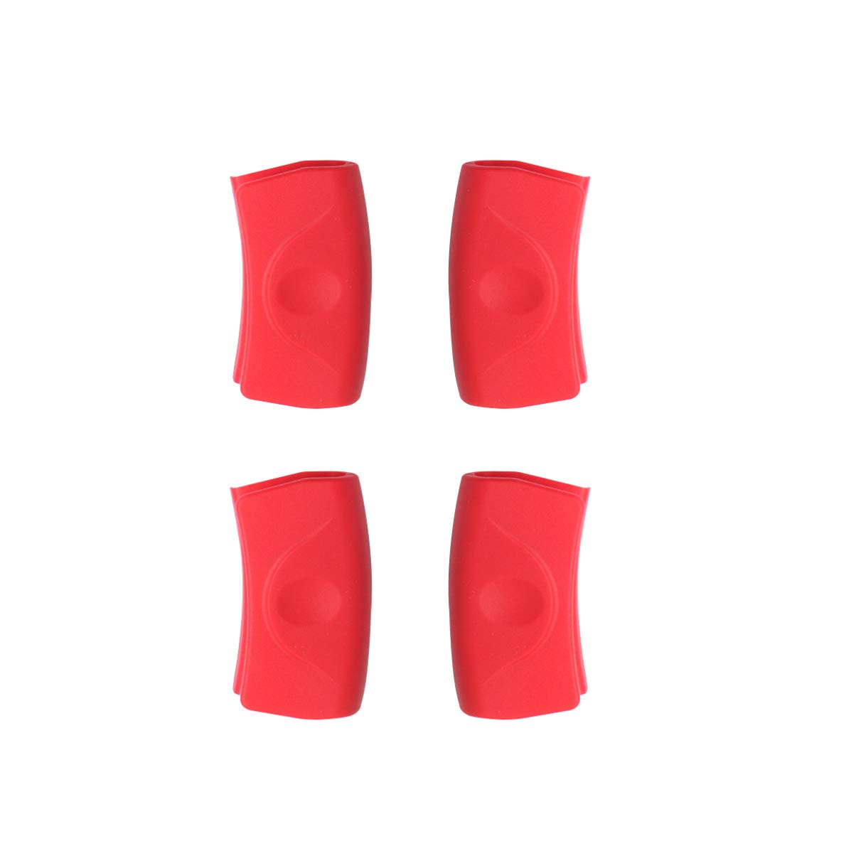 DOITOOL 4-Piece Silicone Pot Handle Covers - Heat Resistant Non-Slip Grip Sleeves for Frying Pans, Pots & Cookware - Kitchen Safety Accessories (Red) - Perfect for Cooking, Grilling & Baking