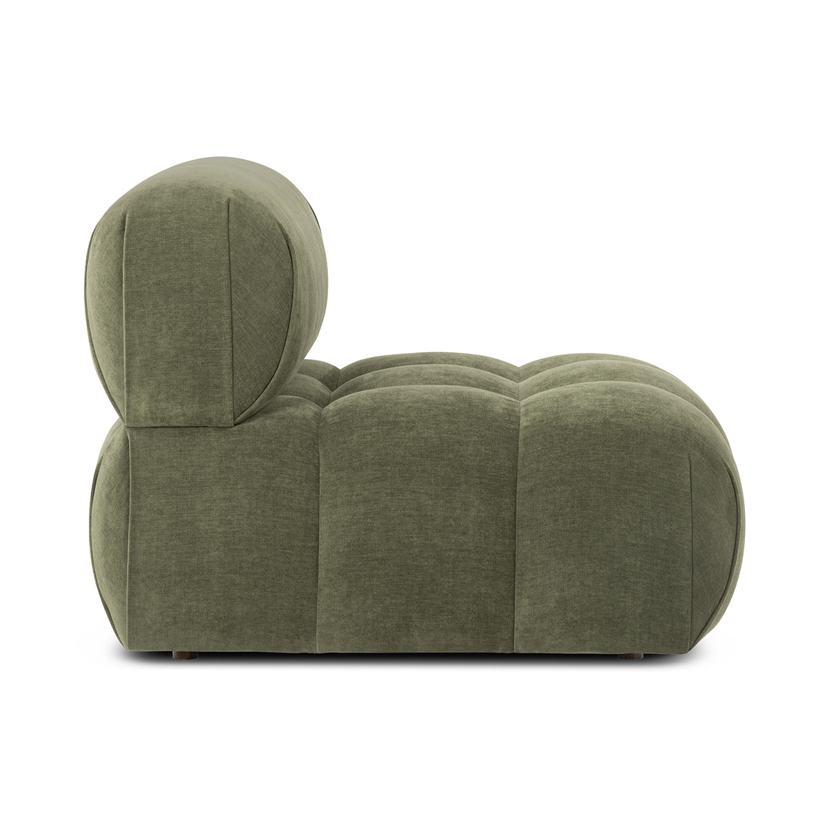 Bowie Textured Velvet Armless Modular Sectional Sofa - Modern Living Room Furniture for Small Spaces & Apartments