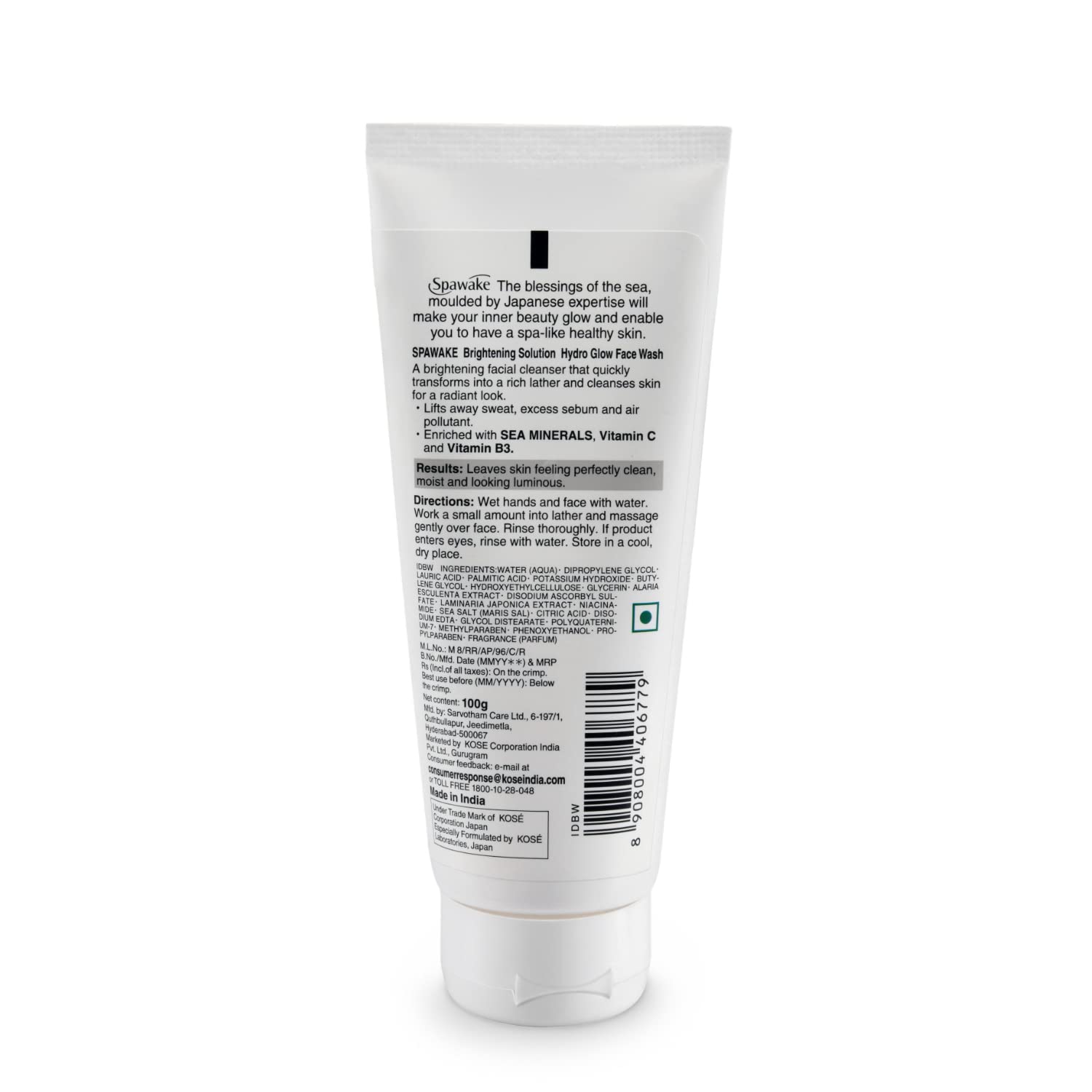 Spawake Vitamin C Face Wash for Brightening & Hydration - Vitamin C & B3 Infused Glow Solution, 100g - Perfect for Morning & Night Skincare Routine