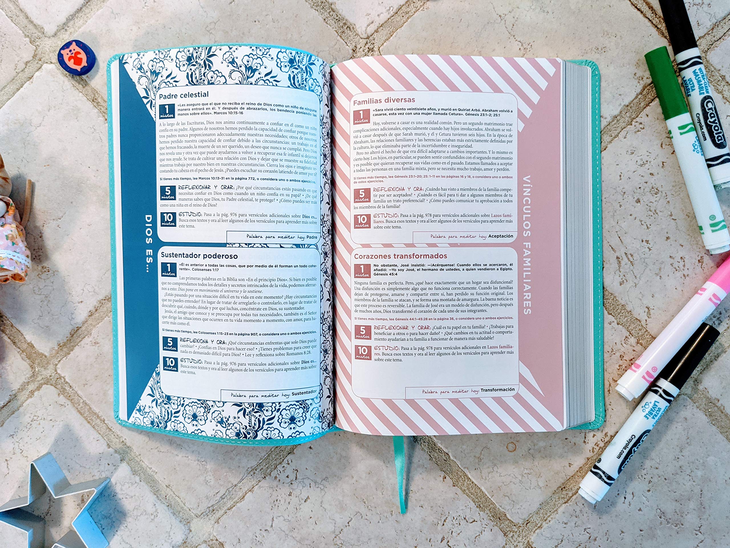 NVI, Busy Mom's Bible, Leathersoft Cover, Turquoise, Words of Christ in Red, Comfort Print: Daily Inspiration Even When You Only Have a Minute (Spanish Edition) - Perfect for Devotions, Prayer Time & Encouragement for Christian Mothers