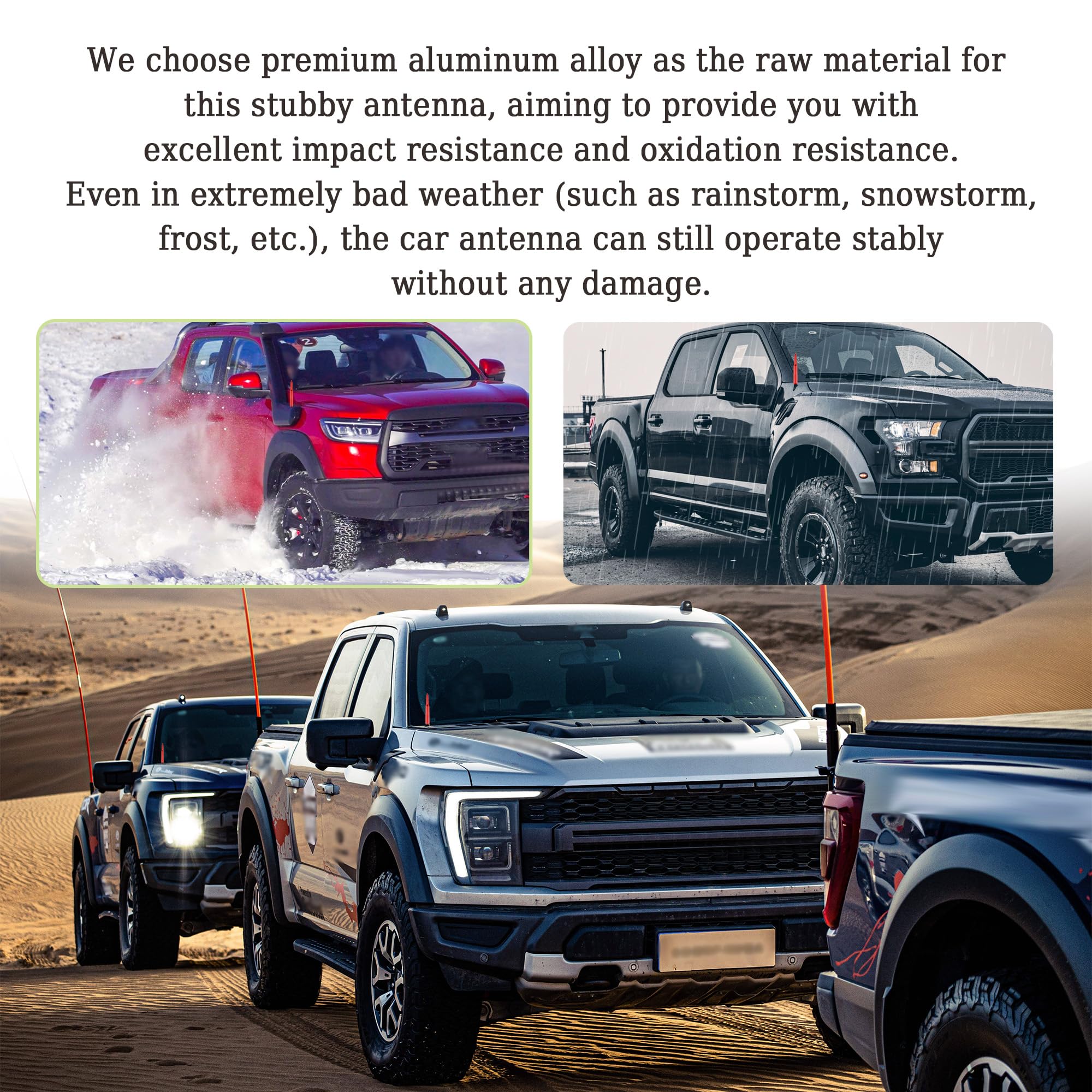 High-Performance Car Bullet Antenna - Universal Truck & Pickup Radio Antenna Replacement for Ford F150, RAM 1500 & GMC Heavy Duty | Durable Exterior Car Accessory (Red) | Perfect for Off-Roading, Daily Commuting & Enhanced FM/AM Reception