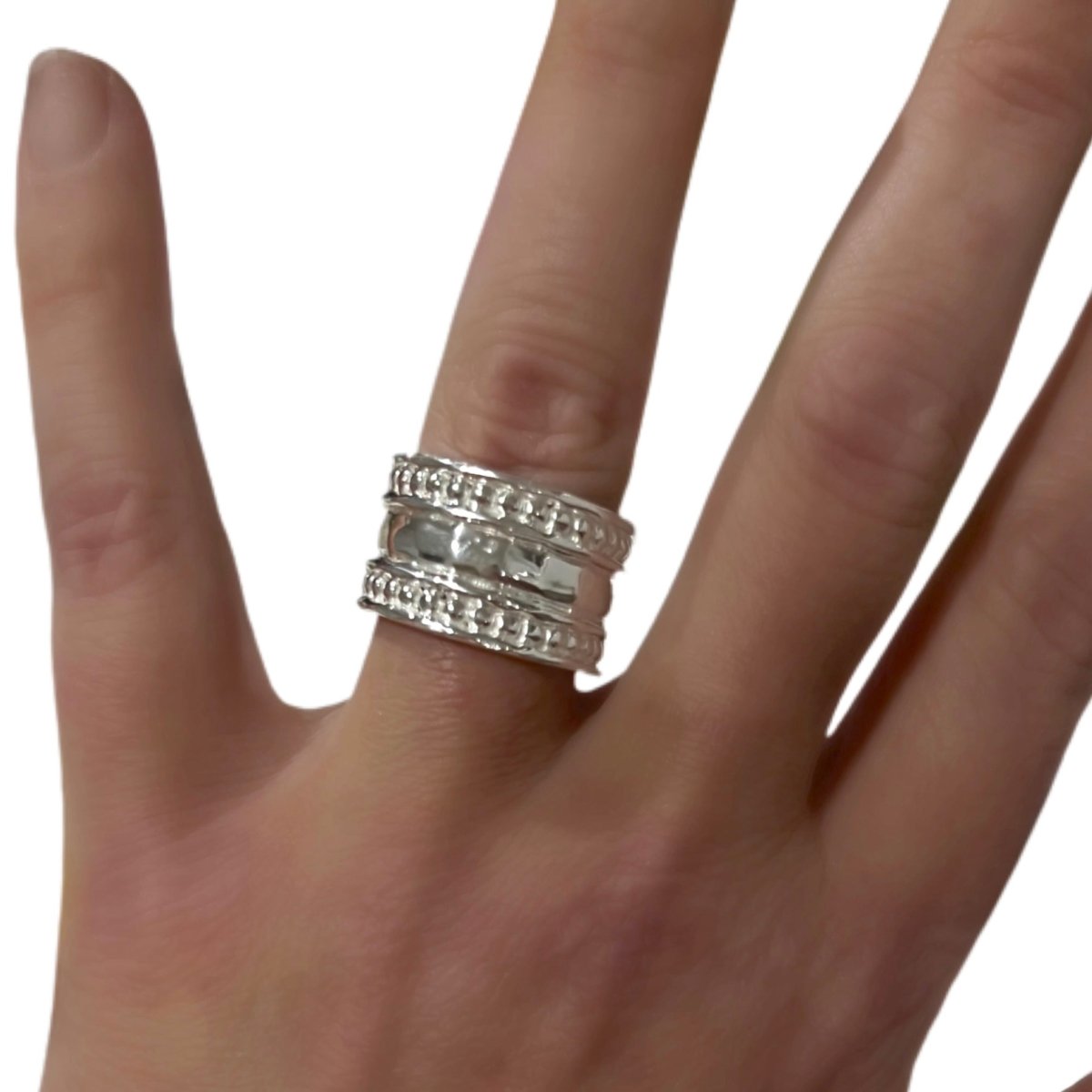 Hammered Stacker Boho Sterling Silver Ring for Women - Layering Jewelry for Everyday Wear & Special Occasions