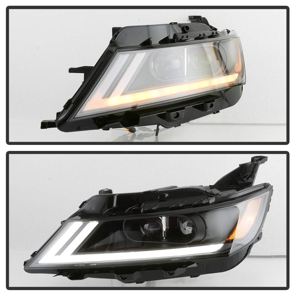 ACANII LED Switchback Turn Signal Headlights for 2014-2020 Chevy Impala - Black Housing Projector Headlamps Pair - Upgrade Your Car's Style & Safety for Night Driving & Daily Commutes
