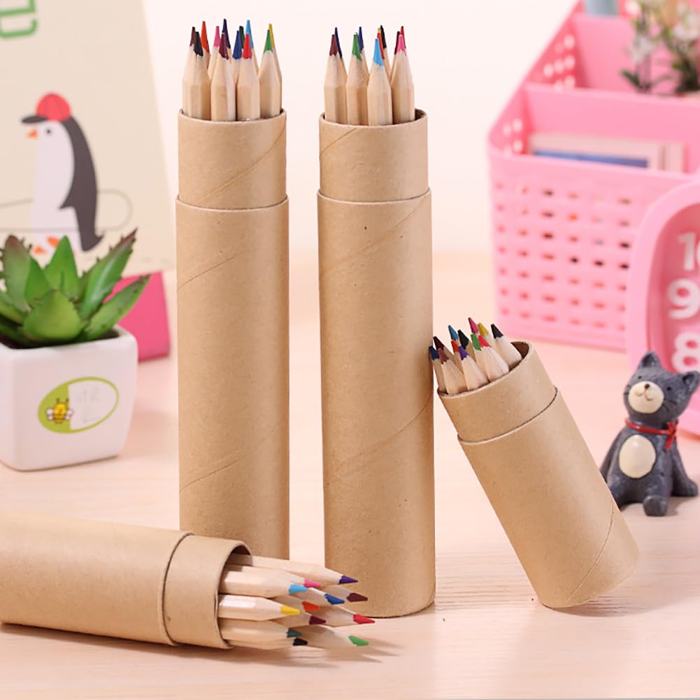 5 Pack Kraft Paperboard Tubes - Round Cylinder Paper Containers for Pencils, Tea, Coffee Storage | Eco-Friendly Packaging for Office, Kitchen & Gift Wrapping