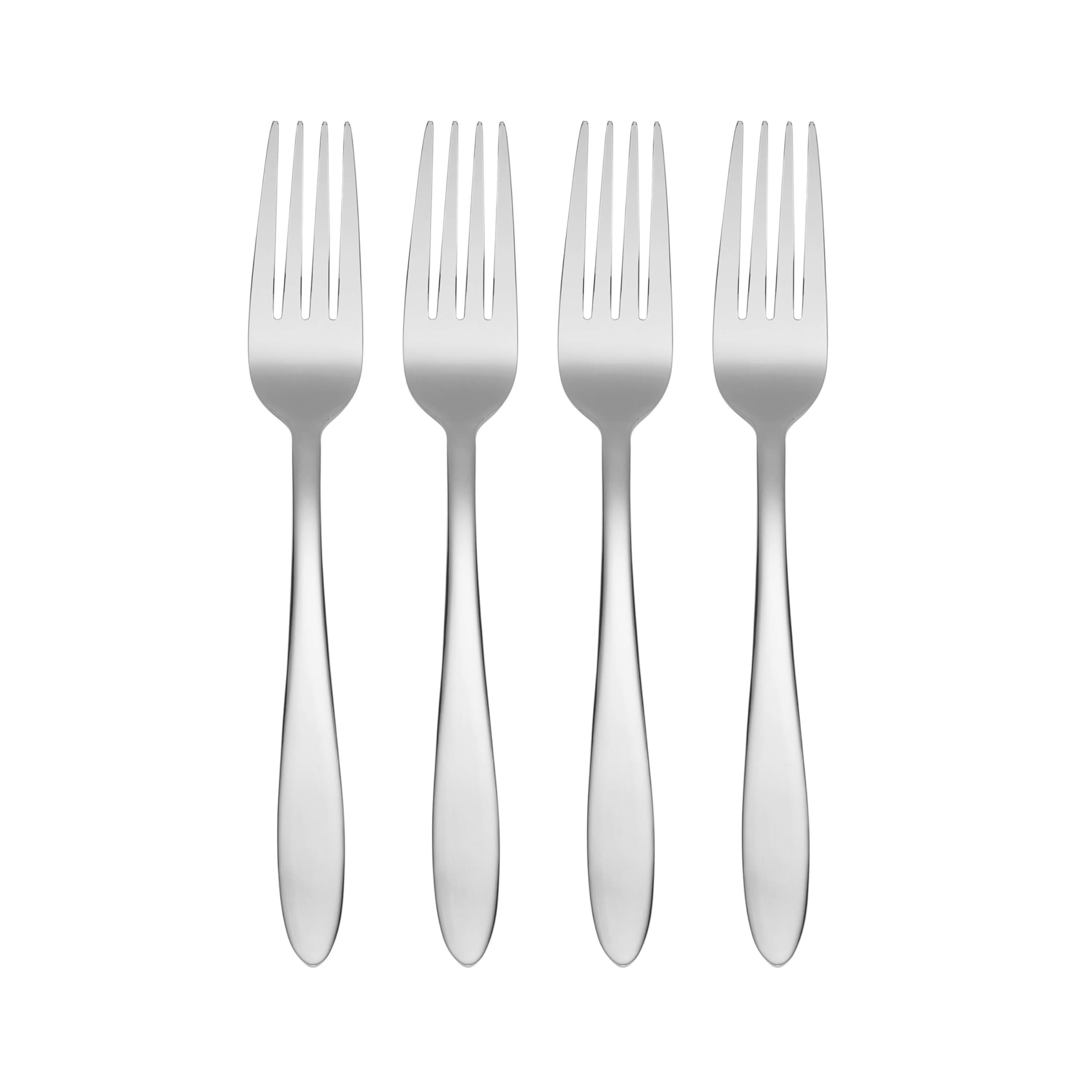 Oneida Mooncrest 4-Piece Dinner Fork Set - Premium Stainless Steel Silverware for Formal Dining, B336004A - Perfect for Holiday Dinners, Wedding Gifts & Fine Dining Experiences