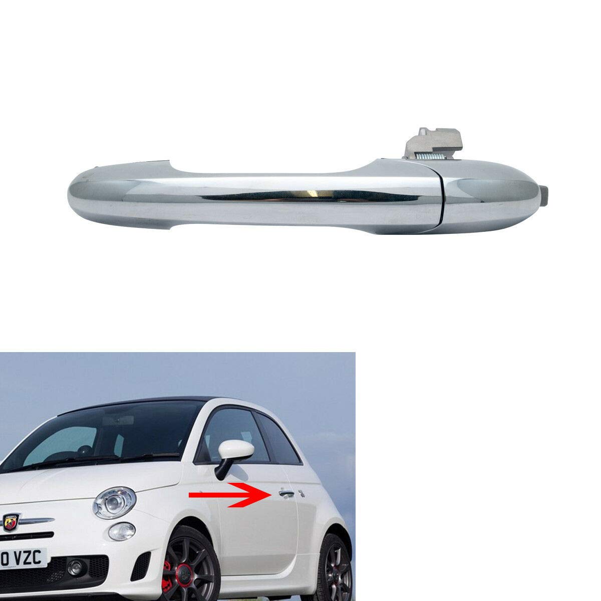 TOTMOX Passenger Side Chrome Exterior Door Handle - Left Door Replacement for Smooth Operation & Enhanced Style | Perfect for Car Upgrades & Repair Scenarios
