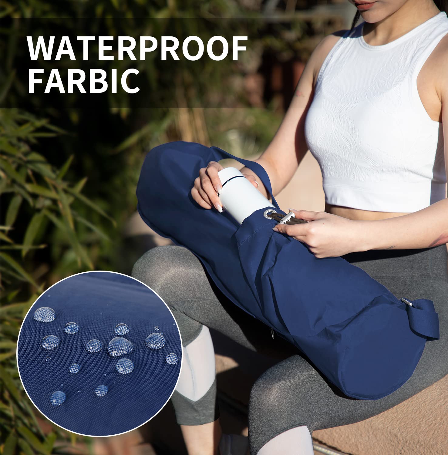 Premium Waterproof Yoga Mat Bag with Adjustable Strap & Multi-Pockets - Fits 1/4