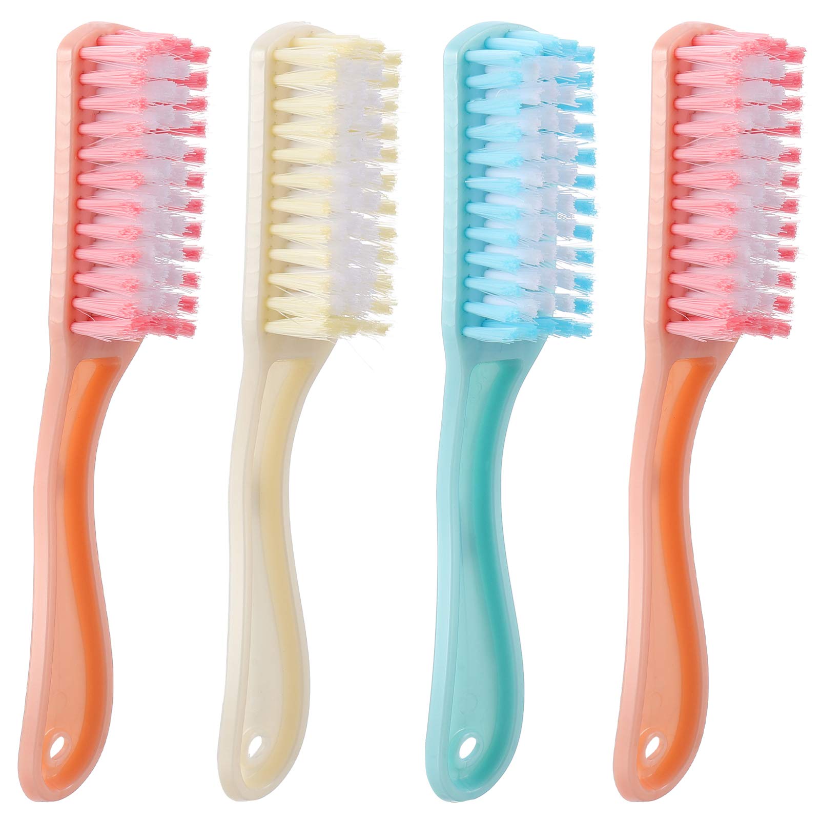 Healifty 4-Pack Long Handle Cleaning Brushes - Multi-Purpose Scrubber for Clothes, Shoes, Tubs & Laundry | Durable Plastic Cleaning Tools with Hanging Hook | Perfect for Household, Kitchen & Bathroom Cleaning