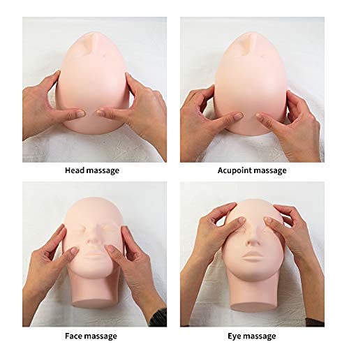 Professional Soft Touch Rubber Mannequin Head for Makeup & Lash Extension Practice - Realistic Cosmetology Training Head, Easy to Clean with Skincare Oil | Perfect for Beauty Students, Salon Training & Home Practice