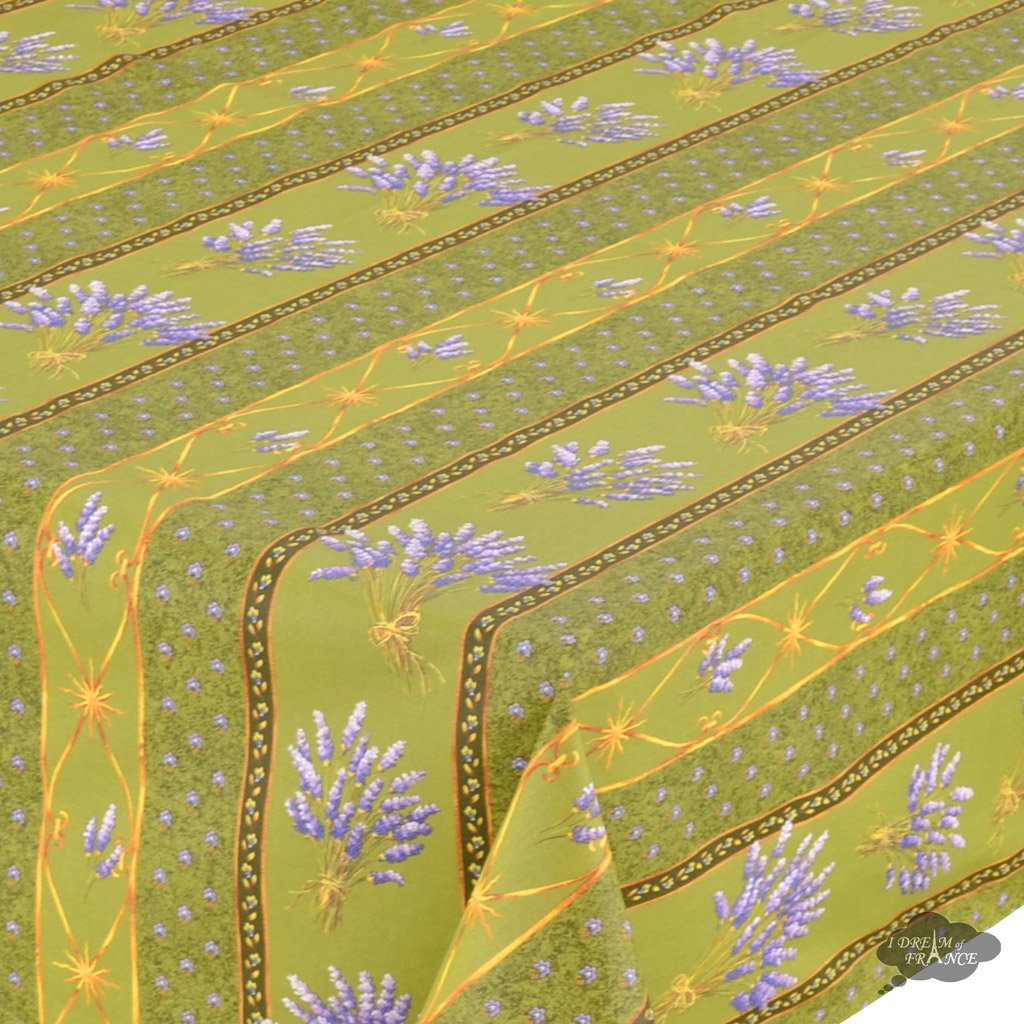 Le Cluny 52x72 Inch Rectangular Provence Tablecloth - 100% Cotton, Lavender Green, Washable & Wrinkle-Resistant - Perfect for Dining Room, Kitchen, Outdoor Picnics & Special Events