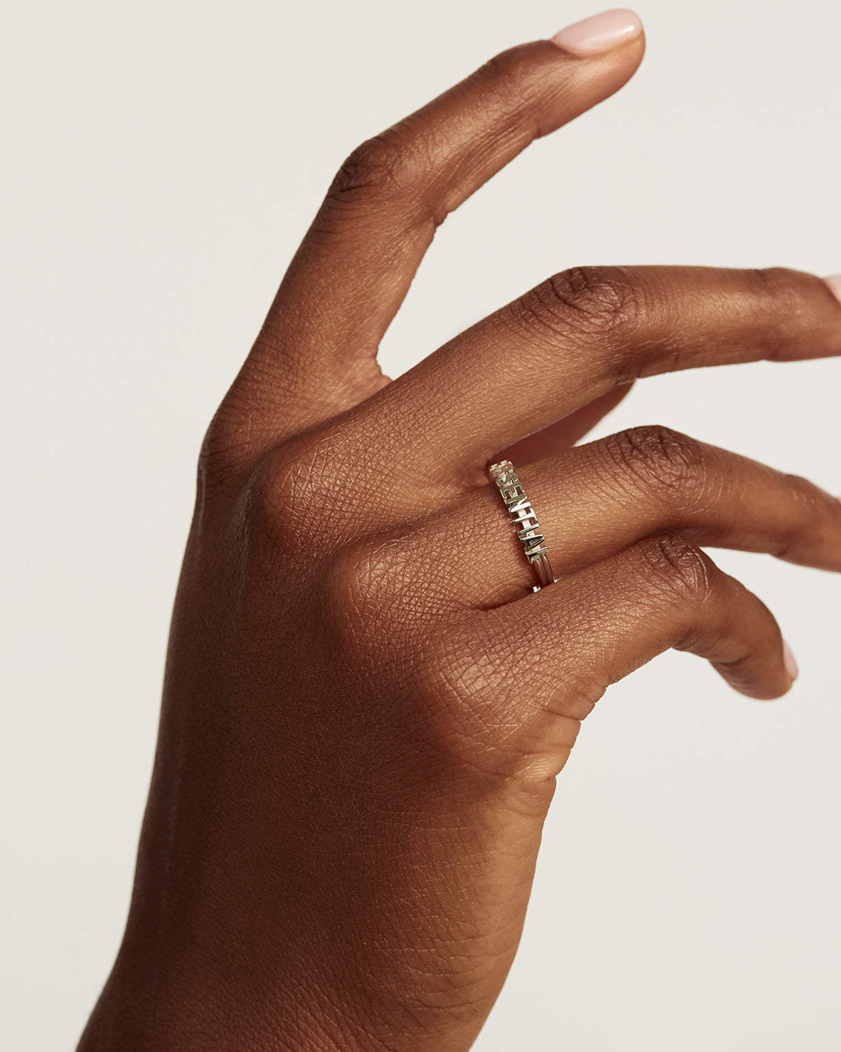GRID Essential Silver Ring for Women - Minimalist Sterling Silver Band Ring, Dainty Everyday Jewelry for Stacking, Gifts & Occasions