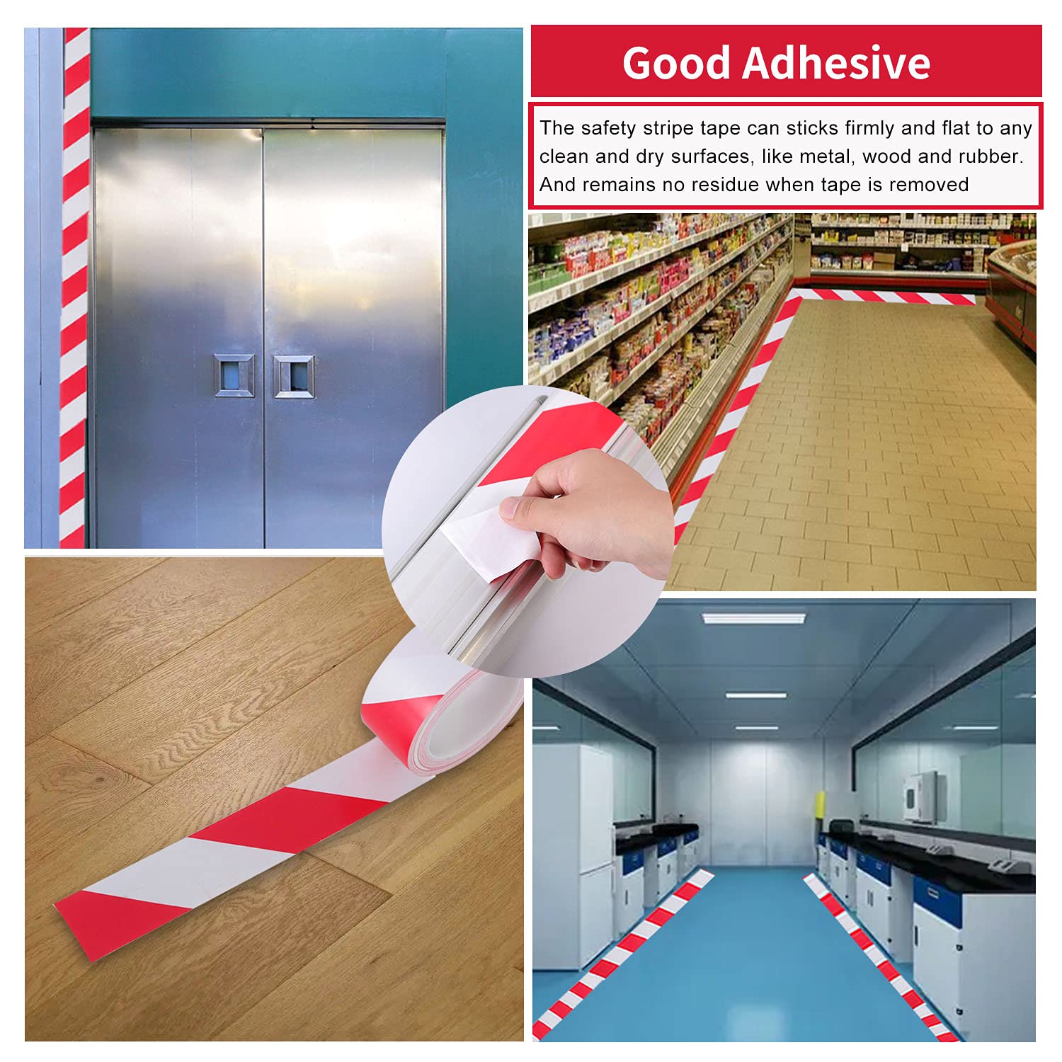 LeaGerous 4 Rolls Hazard Warning Safety Tape - 2