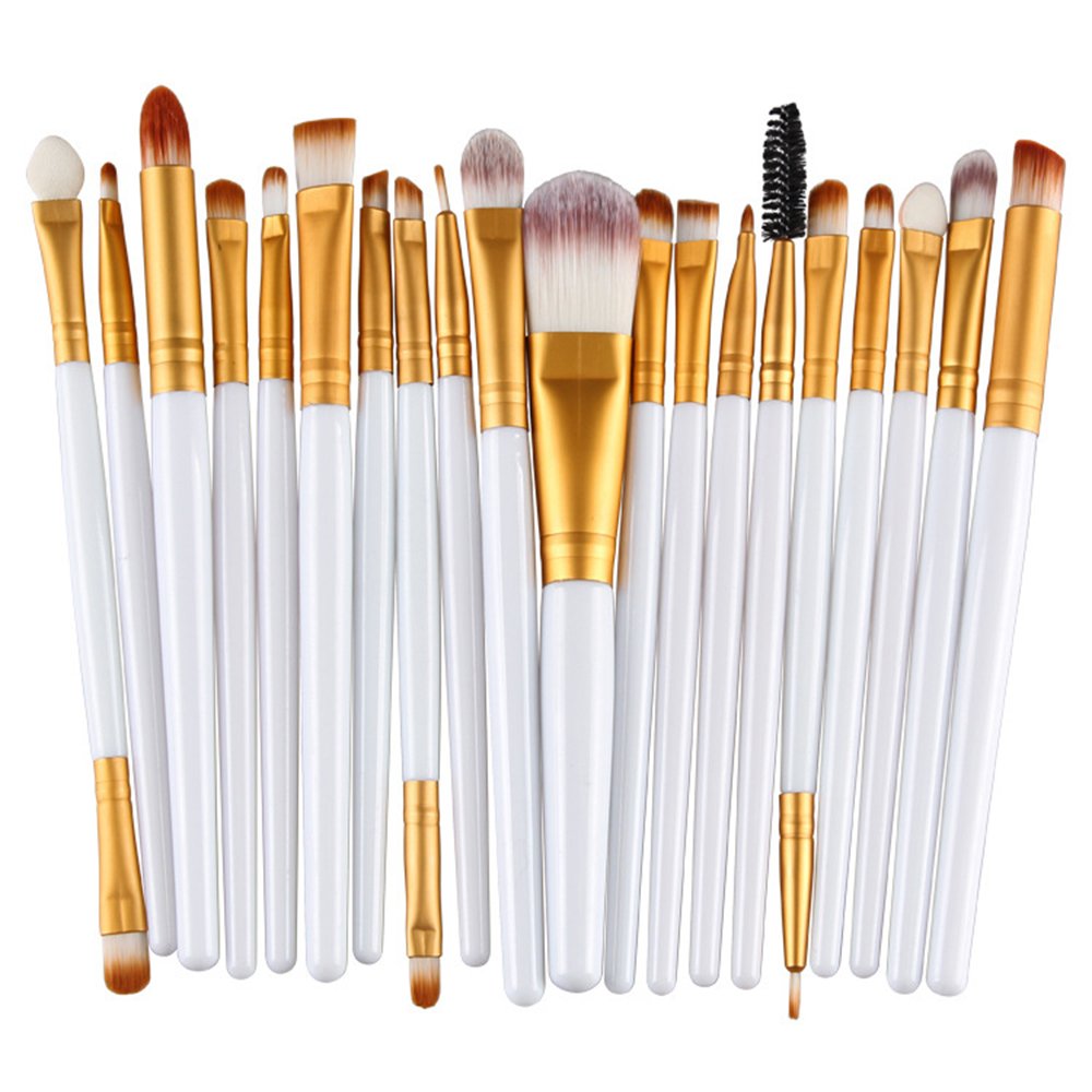 20-Piece Professional Makeup Brush Set - Powder, Foundation, Eyeshadow, Eyeliner & Lip Brushes - Premium Cosmetic Brush Kit (Black) - Perfect for Makeup Artists, Beginners & Travel Beauty Essentials