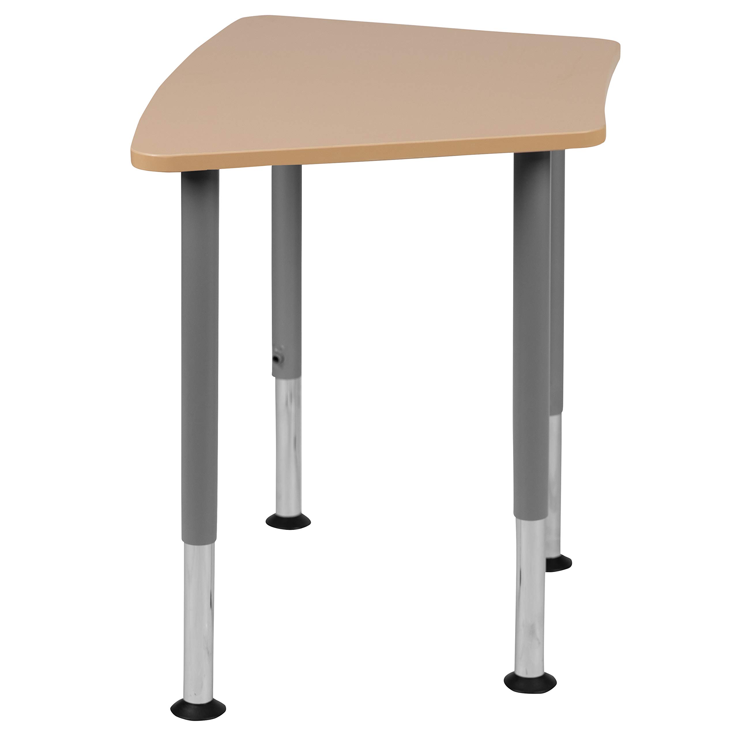 EMMA + OLIVER Hex Natural Collaborative Adjustable Student Desk for Home & Classroom - Ergonomic Study Table for Kids, Teens & Adults - Perfect for Homeschooling, Online Learning & Office Workspace