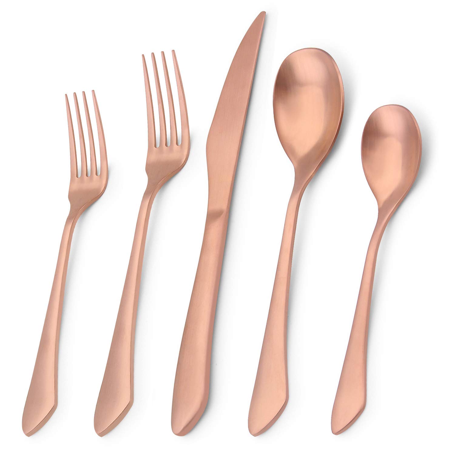 20-Piece Matte Rose Gold Silverware Set - Stainless Steel Flatware Set for 4, Elegant Satin Finish Cutlery Set for Home & Restaurant Use - Dishwasher Safe - Perfect for Dinner Parties, Weddings & Everyday Dining