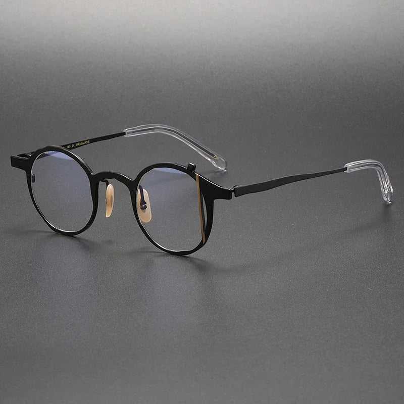 Aror Unisex Full Rim Irregular Round Titanium Eyeglasses Frame 49476 - Lightweight & Durable for Work, Reading & Fashion