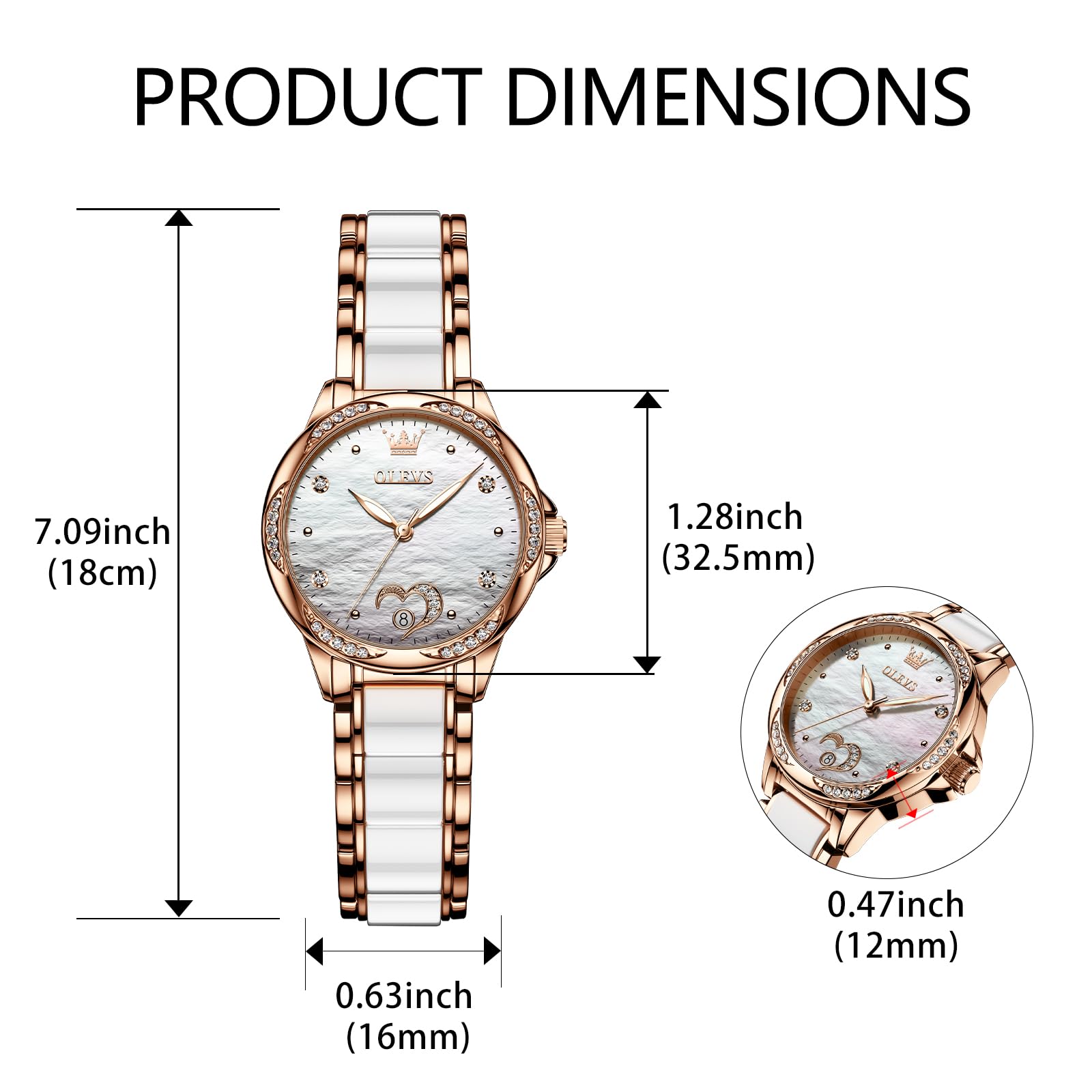 OLEVS Automatic Watches for Women - Rose Gold Luxury Self-Winding Watch with Date Display | Elegant Dress Watch for Business, Party & Everyday Wear