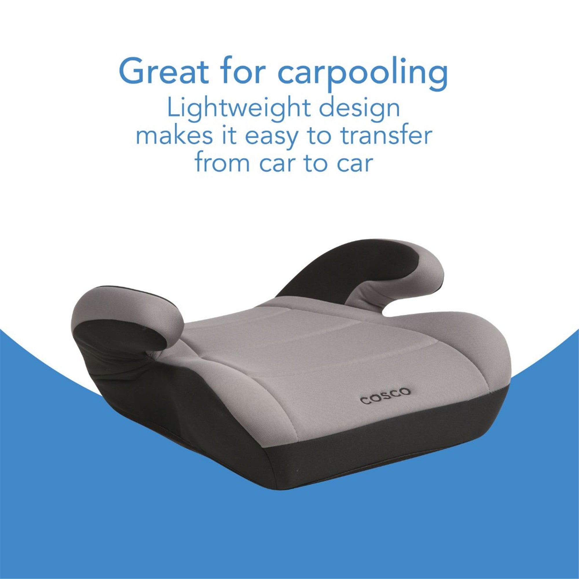 Cosco Topside Booster Car Seat - Grey | 2-in-1 Booster for Toddlers & Kids | Safe & Comfortable for Travel, School & Family Road Trips