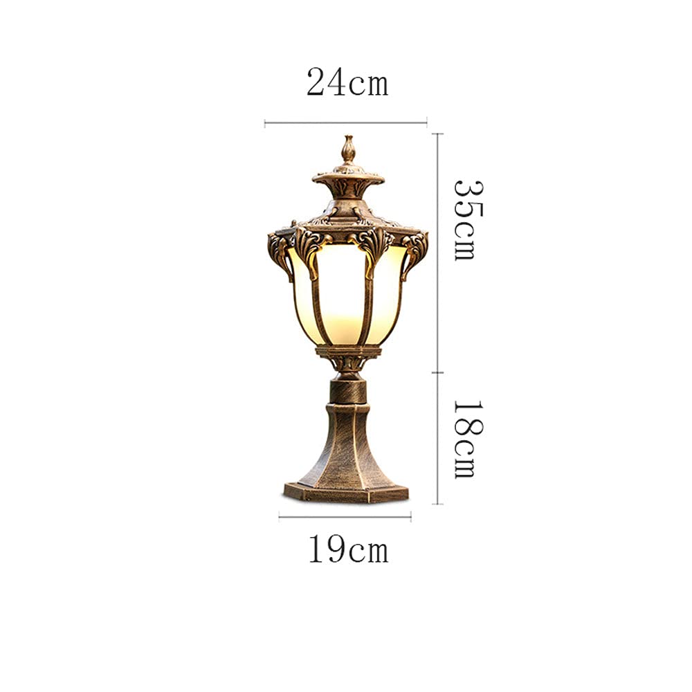 European Style Outdoor Post Light Fixture - Garden Pillar Light with Goalpost Design for Courtyard, Fence & Pathway Lighting | Durable Weatherproof Street Lamp for Patio, Driveway & Landscape Decor
