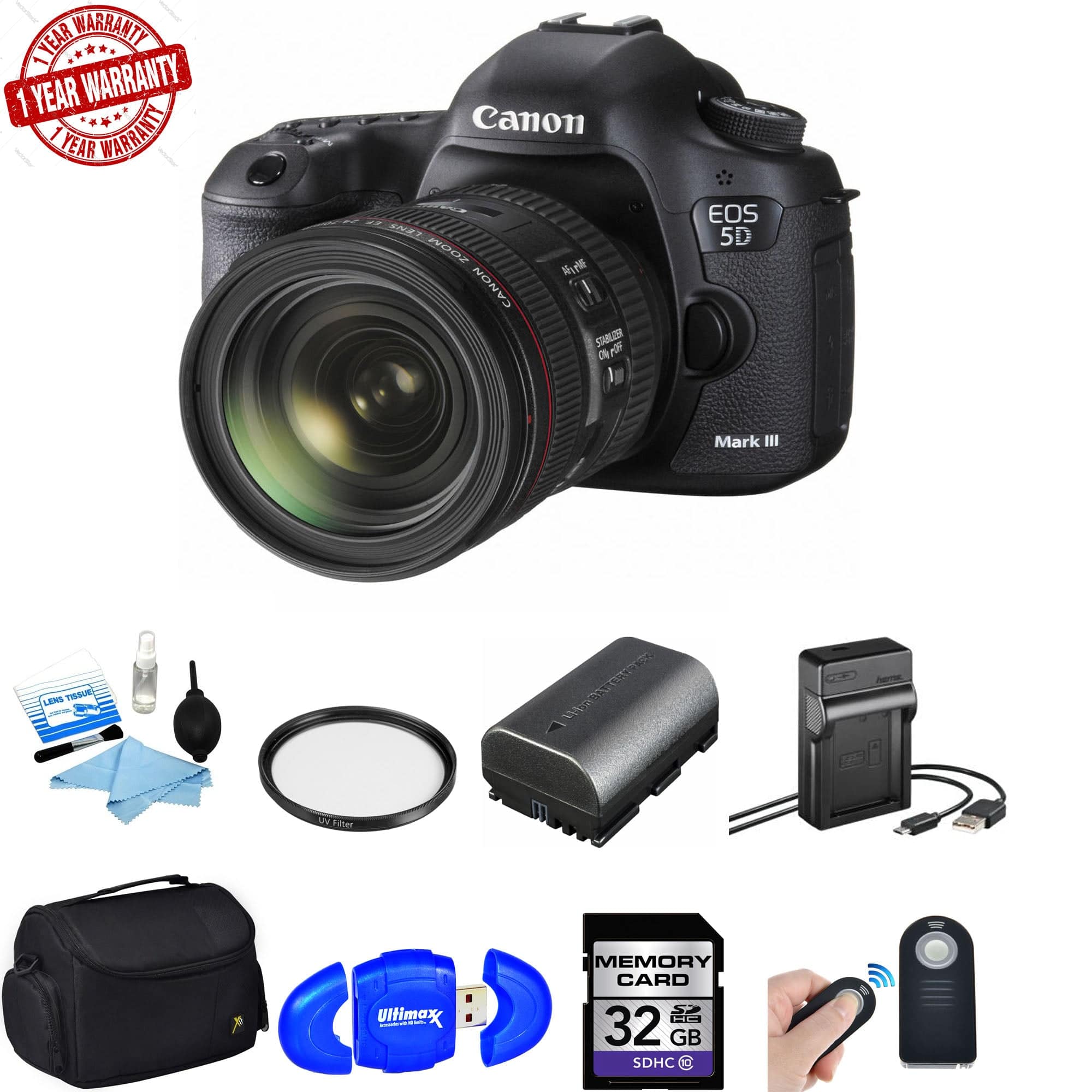 Canon EOS 5D Mark IV 30.4MP DSLR Camera with EF 24-70mm f/4L IS USM Lens Kit - Professional Photography for Weddings, Portraits & Travel