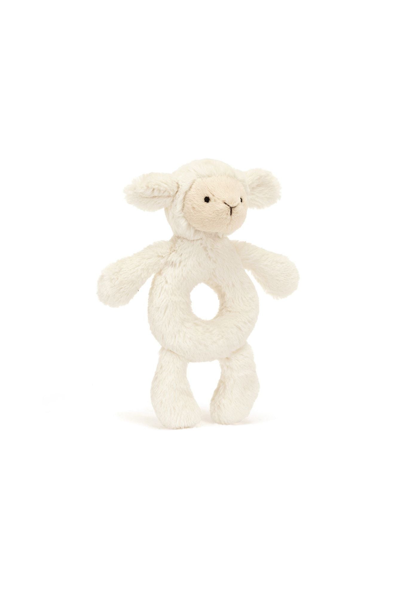 Bashful Lamb Ring Rattle by Jellycat - Soft Baby Teether Toy for Newborns & Infants | Perfect for Soothing, Sensory Play & Early Development