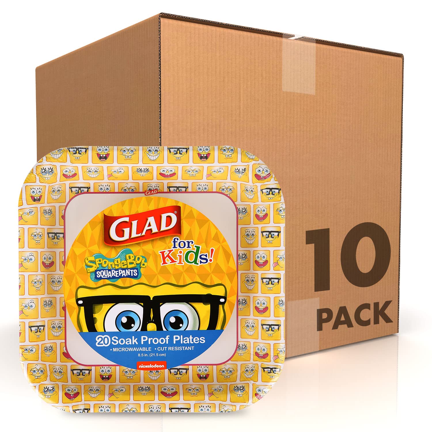 SpongeBob SquarePants Paper Plates for Kids - 20 Count, 8.5 Inch Heavy Duty Disposable Plates - Bubbles Design Party Plates for Birthdays, Picnics & Family Gatherings