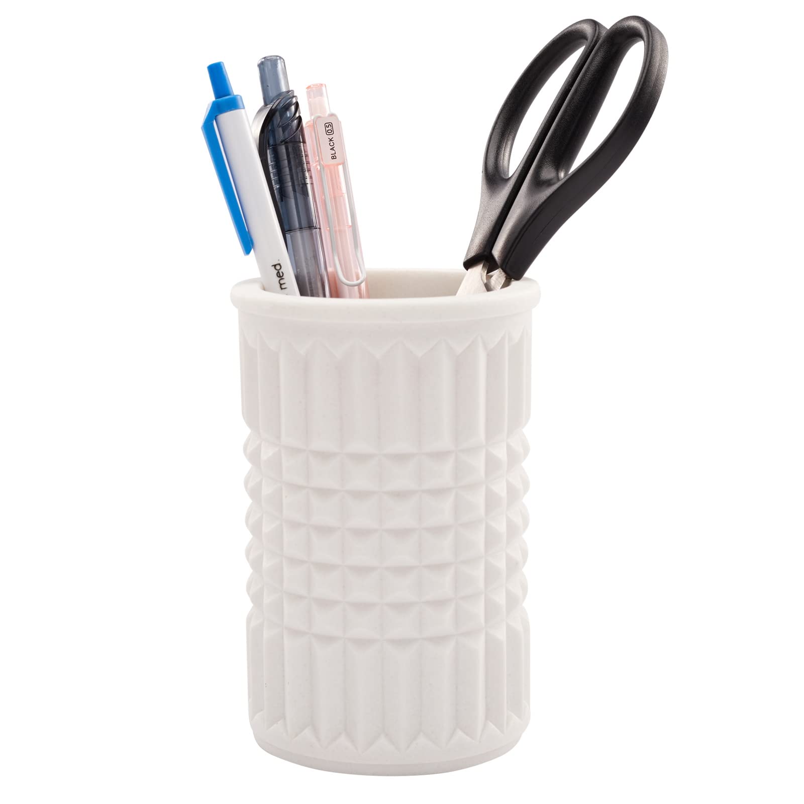 Durable Resin Pen Holder & Pencil Organizer for Desk - Stylish Makeup Brush Holder for Office, Classroom, Home Use | Perfect Desk Accessory for Organization & Decor