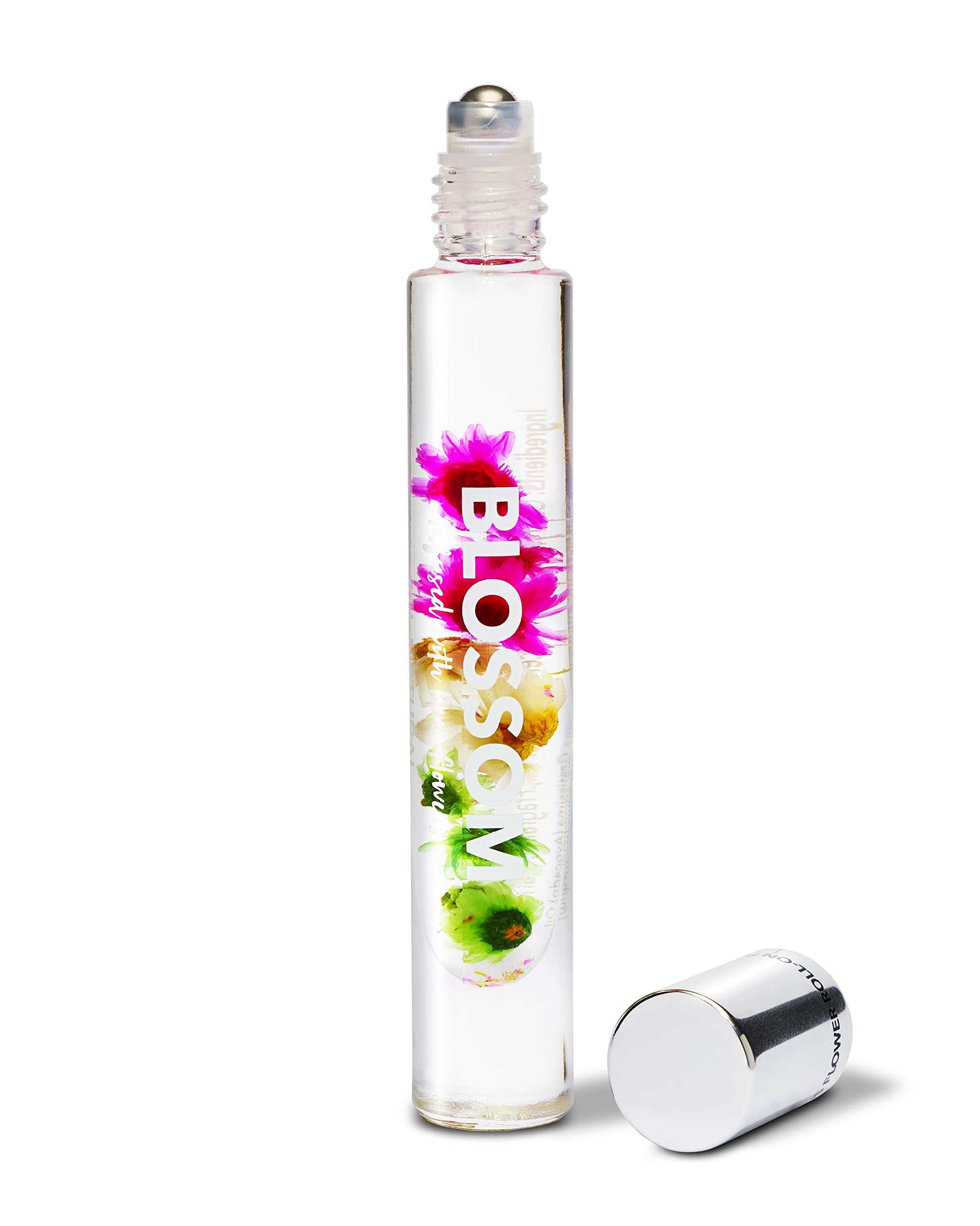Blossom Roll On Perfume for Women - Alcohol-Free Essential Oil Rollerball Fragrance with Real Flowers, Made in USA, 0.20oz (Lemon, Bergamot, Violet, White Musk) - Cactus Flower Scent | Perfect for Daily Wear, Travel & Gift Giving