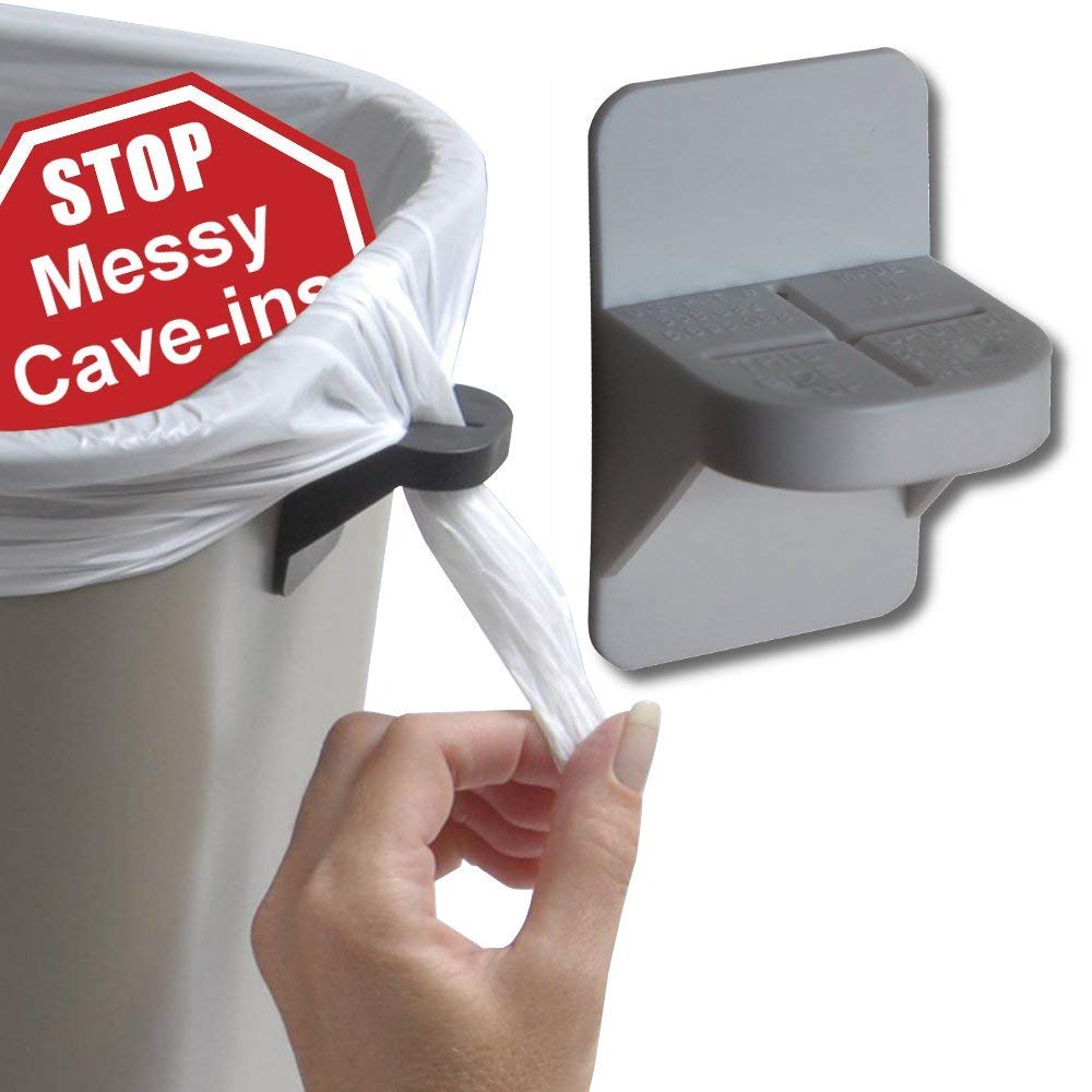 PlasticMill Trash Bag Cinch - Heavy Duty Trash Bag Holder for Kitchen, Bathroom & Office Trash Cans - Secure Trash Can Liner Holder Prevents Slipping - Fits 13-30 Gallon Standard Trash Cans (White, 50-Pack) - Perfect for Home, Restaurant & Commercial Use