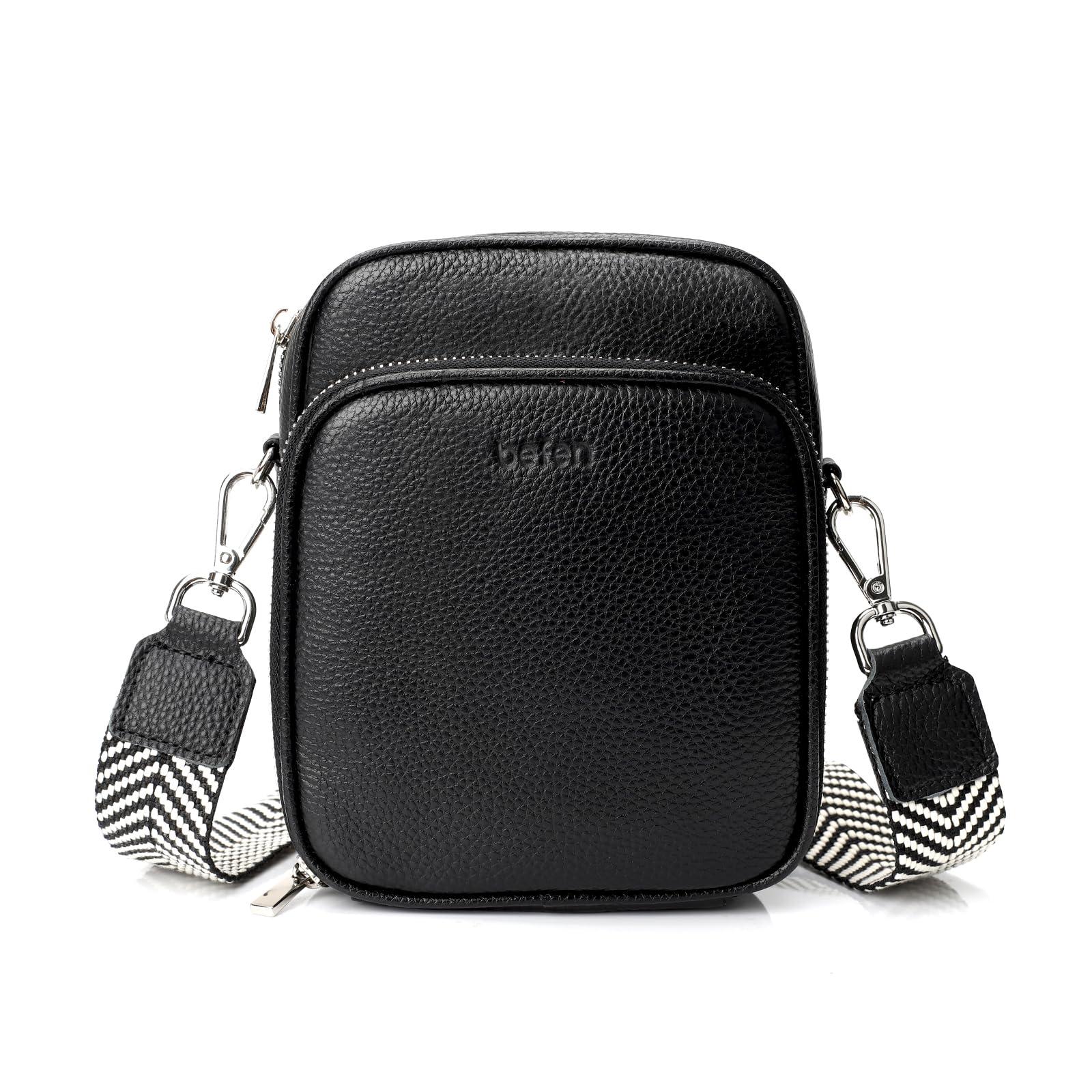 Befen Genuine Leather Small Crossbody Purse for Women - RFID Blocking Trendy Phone Travel Bag - Perfect for Daily Use, Shopping & Travel Accessories