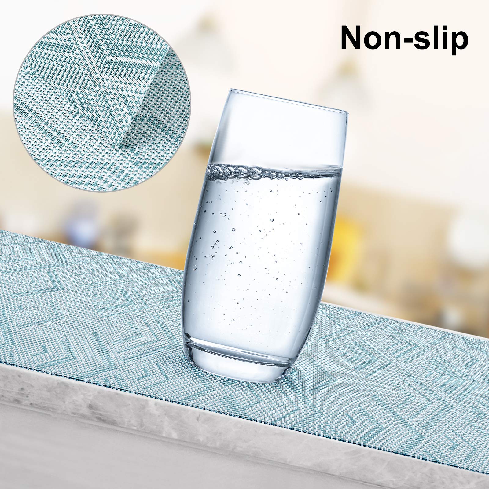 Aofmee 6-Pack Heat Resistant PVC Placemats - Non-Slip, Stain Resistant, Washable Vinyl Table Mats for Dining & Kitchen - Perfect for Everyday Meals, Parties, and Outdoor Dining