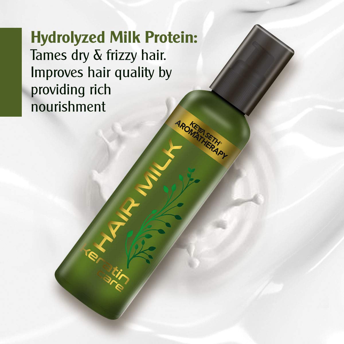 Keya Seth Aromatherapy Hair Milk with Keratin - Hair Growth Cream for Men & Women | Nourishing & Styling Treatment Enriched with Milk Protein, Vitamin E & Essential Oils | Daily Hair Care for Damaged, Dry & Frizzy Hair (120ml) - Perfect for Home, Salon & Travel Use