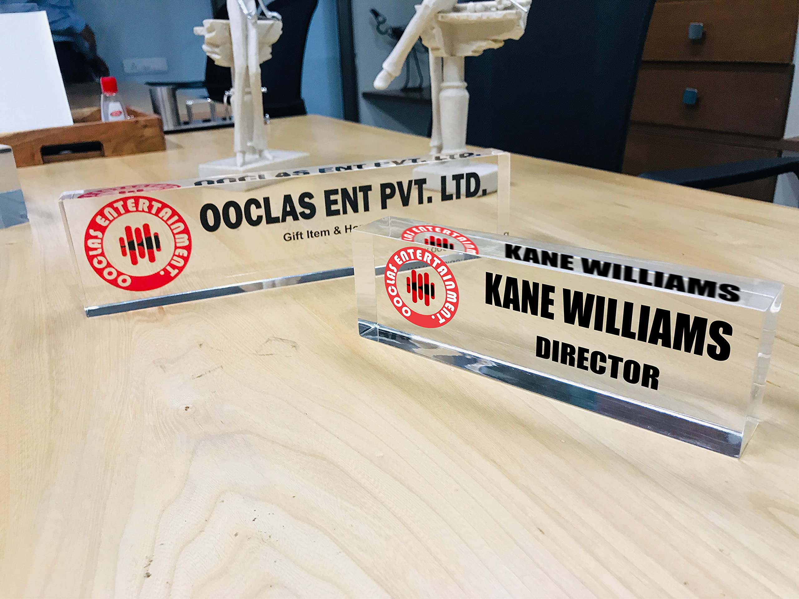 Custom Engraved Name Plaque - Personalized Office Desk Nameplate Sign - 8x2.5x1.25 Inch Wooden Name Plate - Unique Gift for Coworkers, Retirement, Promotion - Perfect for Office Decor, Home Study & Professional Workspace