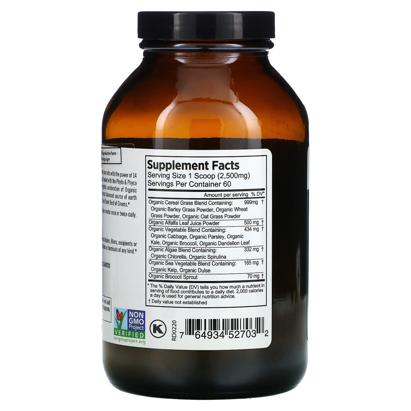 PURE PLANET Organic Best Of Greens Superfood Powder - 150g | Vegan, Gluten-Free, Non-GMO | Boost Energy & Immunity for Smoothies & Healthy Drinks