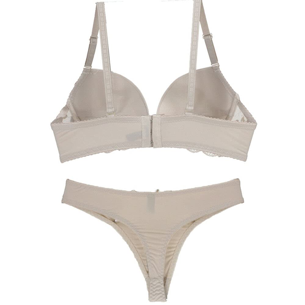 Sexy Women's Lace Plunge Bra & Panty Set with Underwire - Perfect for Valentine's Day, Date Night & Special Occasions