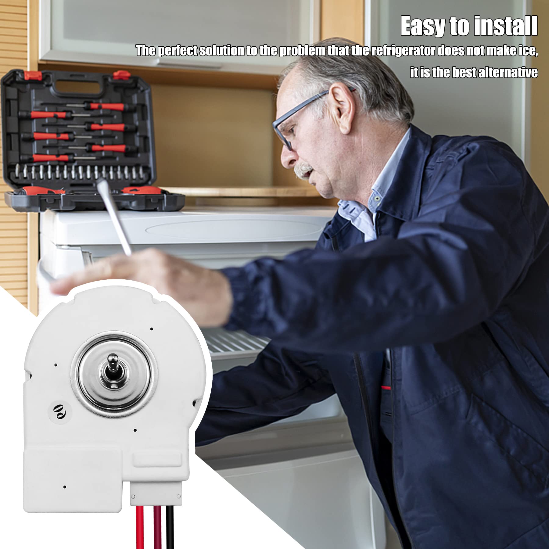 12V 4W Refrigerator Evaporator Fan Motor - Compatible with Midea BCD-330WTV, Vissani, Frigidaire, Magick Chef - Replaces 50240401000p & ZWF-02-4 - Perfect for Freezer Condenser Cooling & Refrigerator Repair - Ideal for Home, Restaurant, and Commercial Use