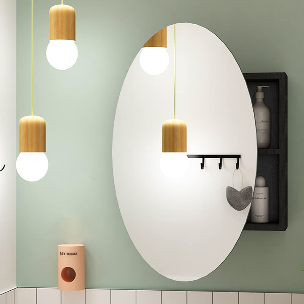 Wall-Mounted Round Bathroom Storage Cabinet with Mirror - Space Saving Vanity Organizer for Makeup & Cosmetics - Perfect for Bedroom, Bathroom & Dressing Room Decor