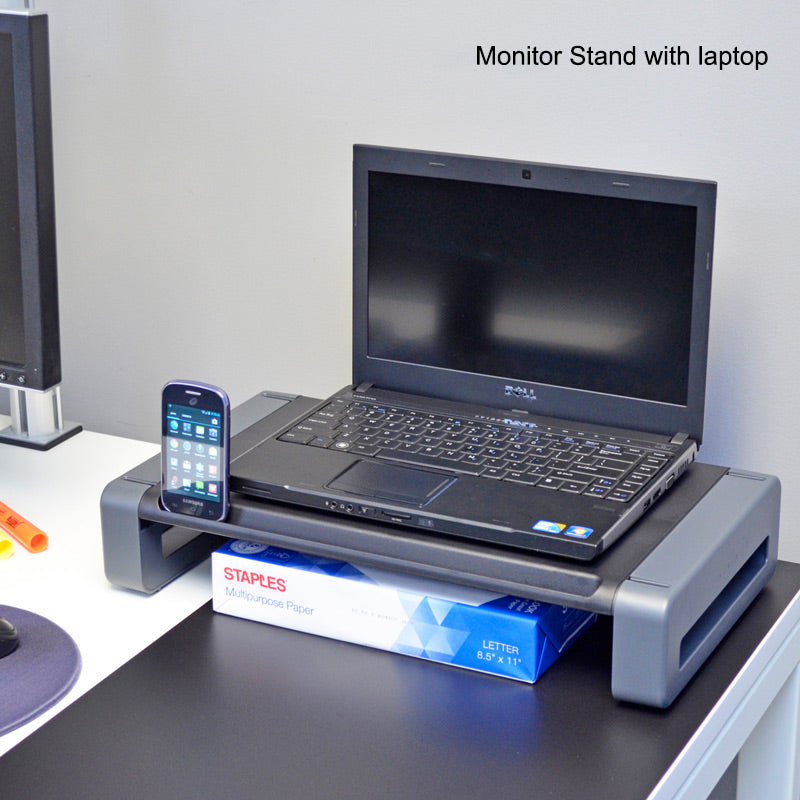 Premium Adjustable Monitor Stand Riser with Storage - Ergonomic Desktop Organizer for Home & Office Workspace - Perfect for Laptops, Keyboards, and Office Supplies