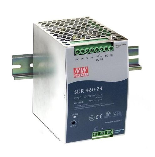 480W 24V 20A DIN Rail Power Supply with PFC Function - Industrial Automation, Control Panels & Electrical Cabinets Power Solution