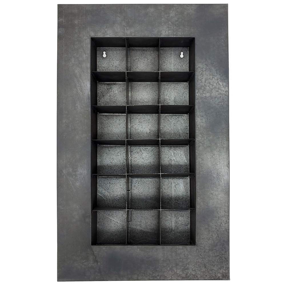 Modern Black Zinc 18-Pocket Succulent Planter - Galvanized Steel Wall Mounted Vertical Garden for Indoor/Outdoor Home Decor - Perfect for Small Plants, Herbs & Air Plants in Living Room, Balcony or Office